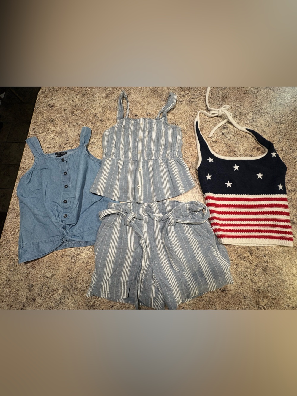 Set of Four for Fourth of July outfits. Kids Abercrombie Hollister Lucky 10-12